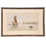 Period Dutch Seascape Water Color on Paper Period Dutch Seascape Water Color on Paper