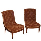 Pair of Highly Chic Louis-Philippe Mahogany Chauffeuses