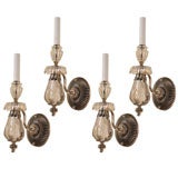 Set of four one light sconces by Baccarat.
