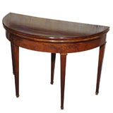 Antique French Directoire demi-lune game table. Mahogany.