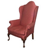Antique English Georgian wingchair. Walnut. Cabriole legs.