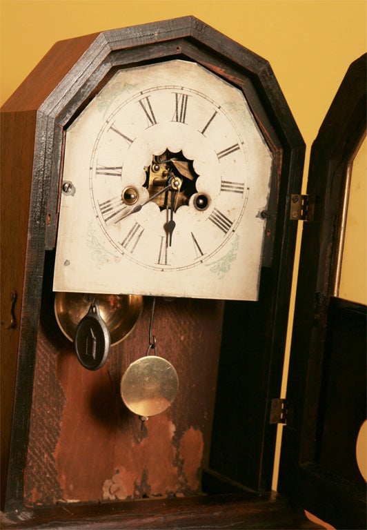 19th Century Rosewood and Faux Bois Shelf Clock For Sale