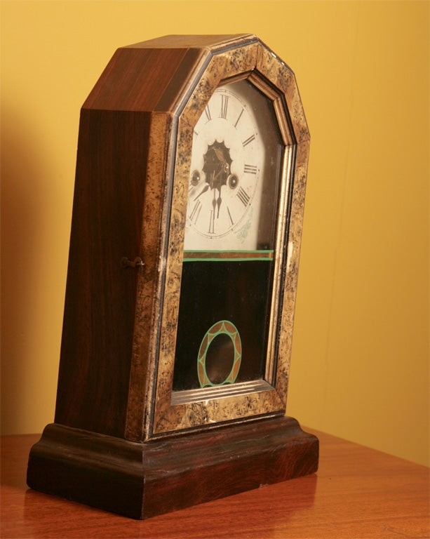 Rosewood and Faux Bois Shelf Clock For Sale 1