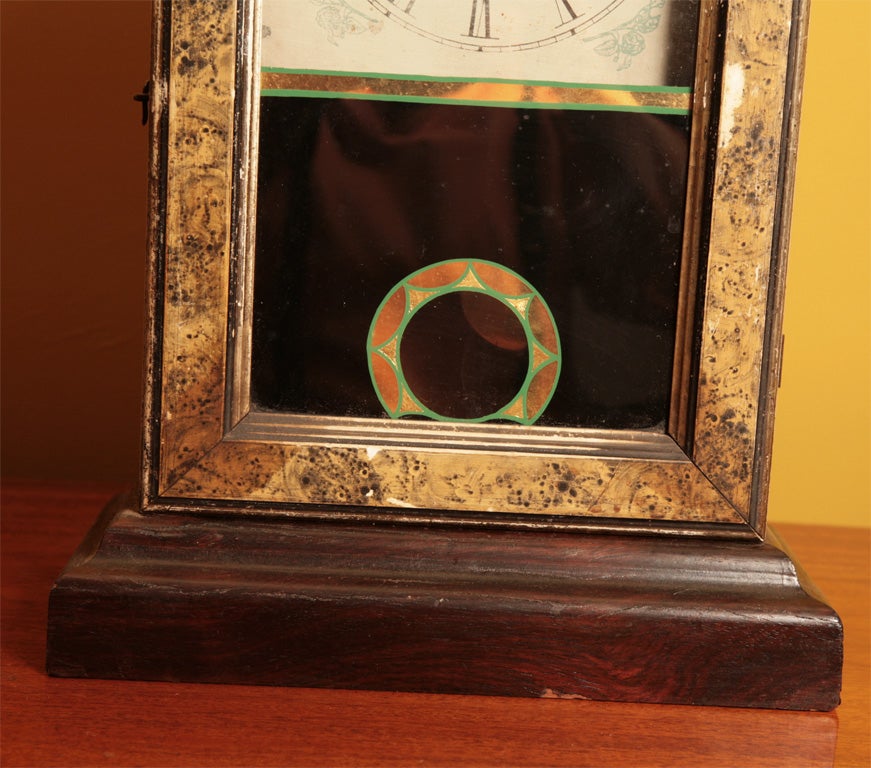 Rosewood and Faux Bois Shelf Clock For Sale 4