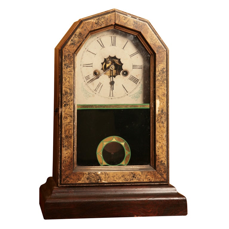 Rosewood and Faux Bois Shelf Clock For Sale