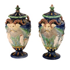 Pair of Provencal Polychrome Ceramic Vases