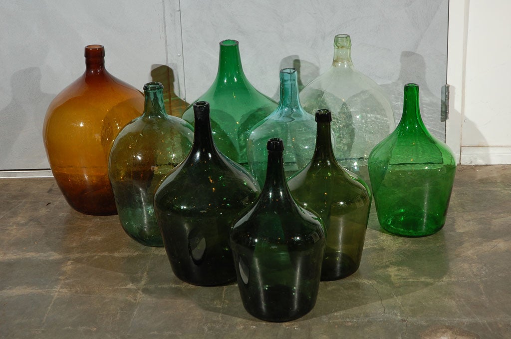 One of these large early 20th century glass bottles (mostly in a shade of green) may make an interesting element in one of your settings. They are priced (at $295.00 each or less) and sold individually, so take as many as you like.<br />
Jefferson