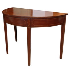 Antique 18th Century George III Mahogany Demi-Lune Table