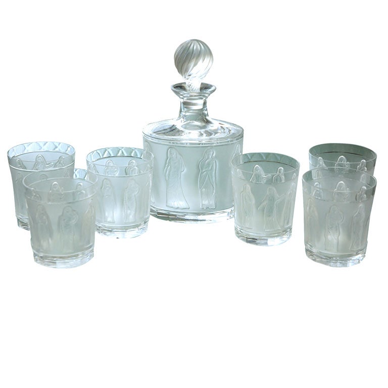 Lalique Decanter and Glasses