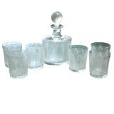 Vintage Lalique Decanter and Glasses