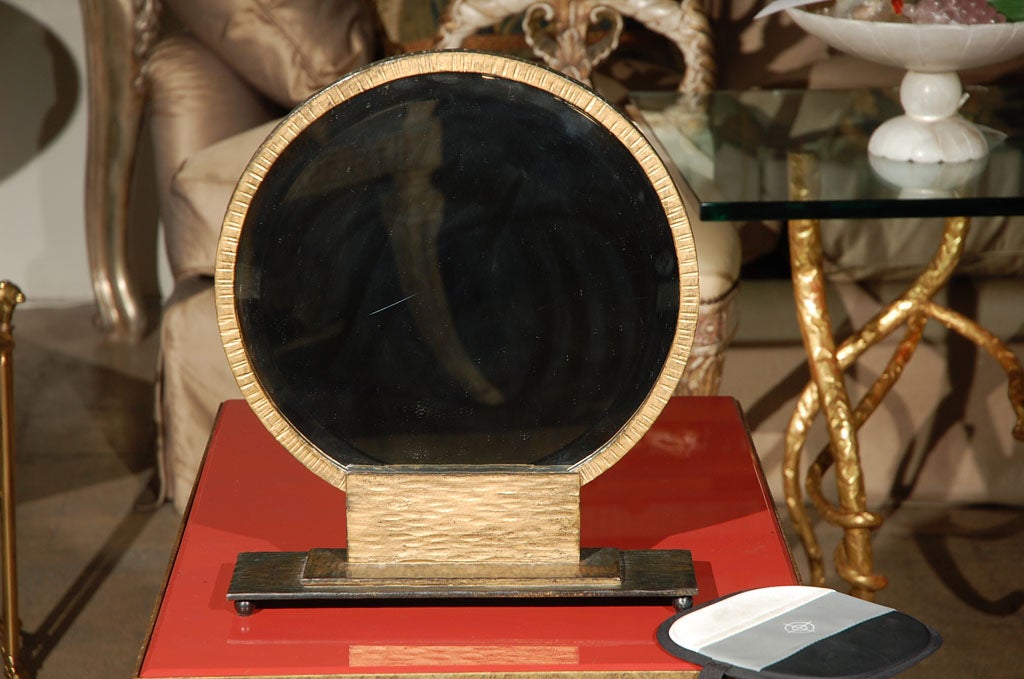 Circa 1920 Bronze Deco Vanity Mirror