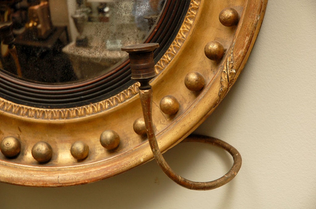 European Regency Style Giltwood Convex Mirror