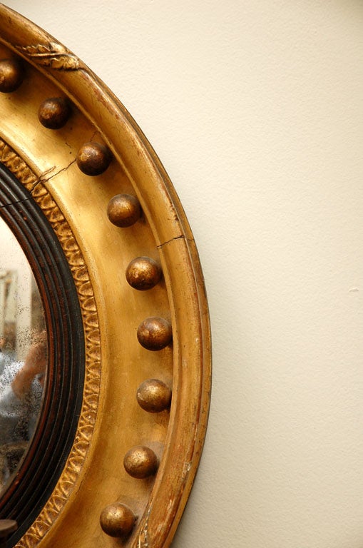 19th Century Regency Style Giltwood Convex Mirror