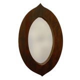 Oval Wood Framed Mirror