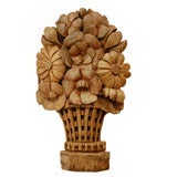 Antique Carved Wood Floral Bouquet Antique Carved Wood Floral Bouquet