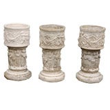 Trio of Vintage Pots on Pedestals