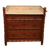 Victorian faux-bamboo marble topped wash stand