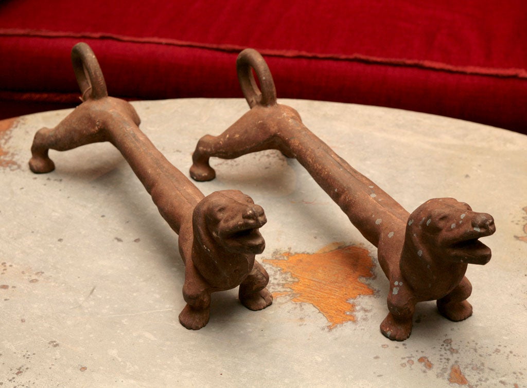 American Pair Cast Iron Firedogs