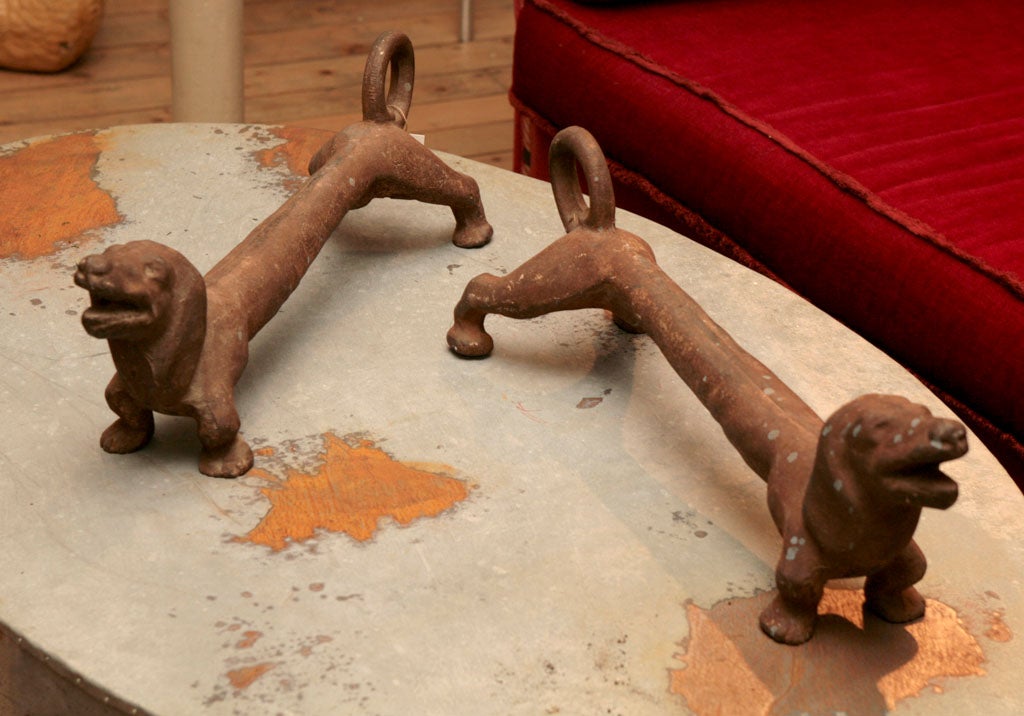 Pair Cast Iron Firedogs 2