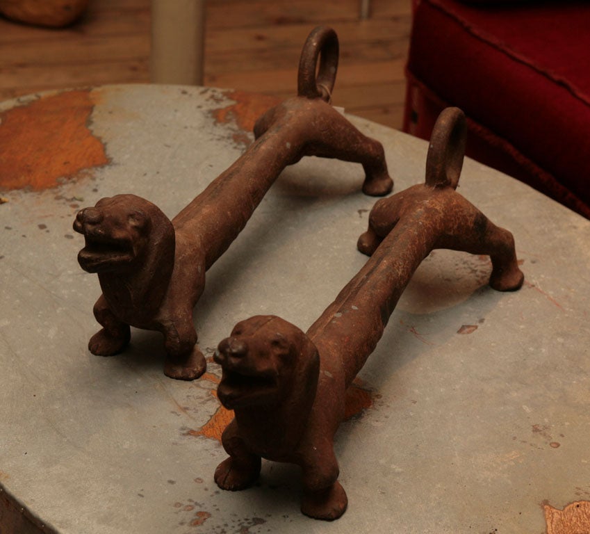 Pair Cast Iron Firedogs 4