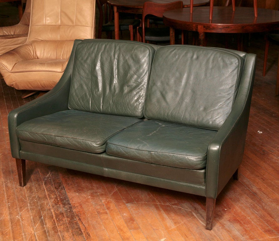 Pair of Leather Love Seats