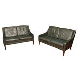 Pair of Leather Love Seats
