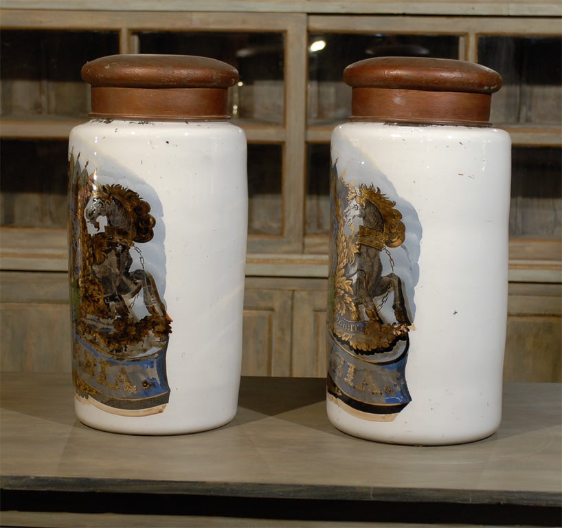 English A Pair of Extra Large Apothecary Jars