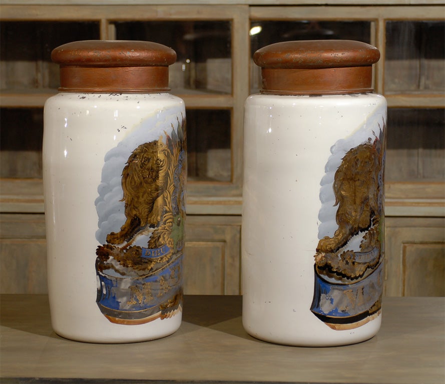 19th Century A Pair of Extra Large Apothecary Jars