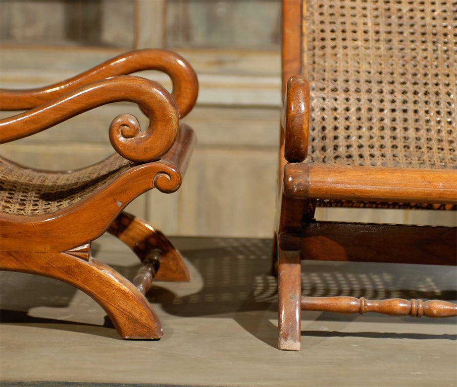 Wood Pair of 19th Century British Colonial Child's Chairs For Sale