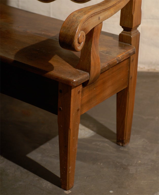 A Richly Carved Brazilian Wooden Bench 3