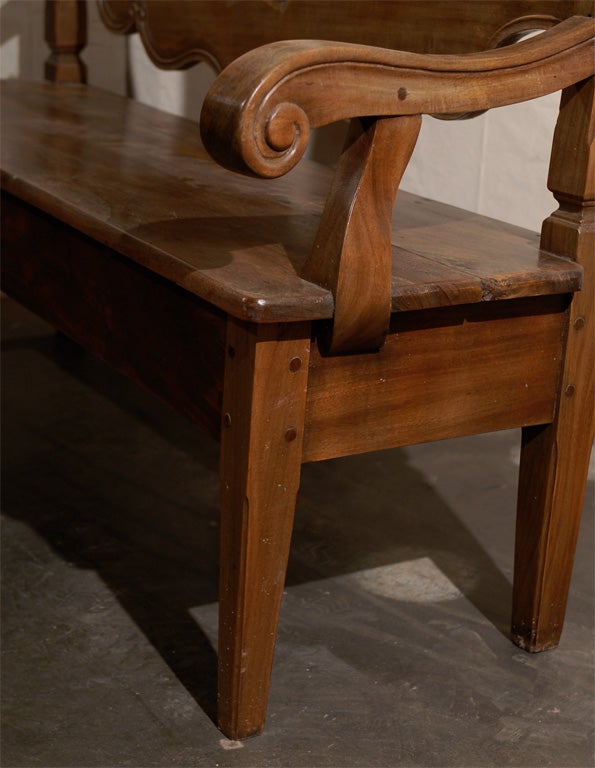 A Richly Carved Brazilian Wooden Bench 5