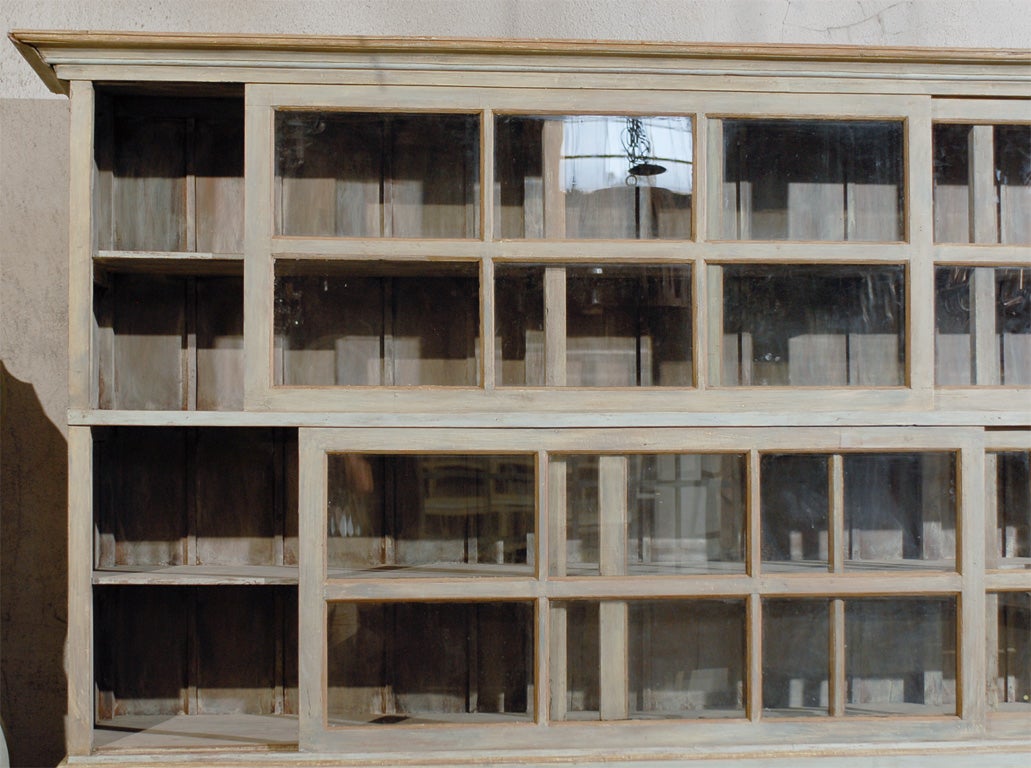 Large Painted Wood Sliding Glass Door China / Display Case with