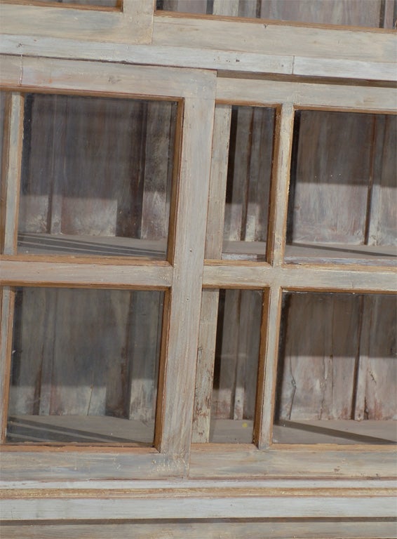 Large Painted Wood Sliding Glass Door China / Display Case with