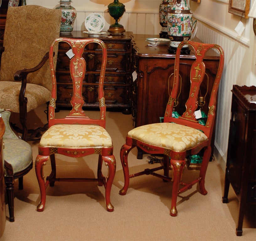 Pair Chinoiserie Side Chairs