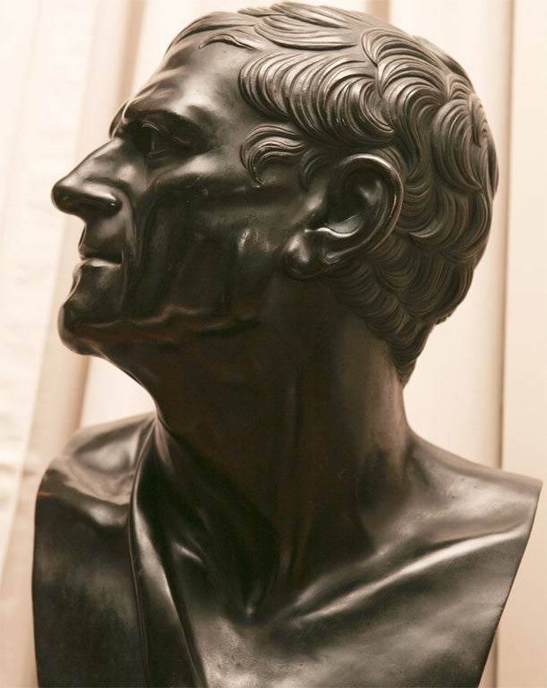 Italian Bronze bust on marble 1