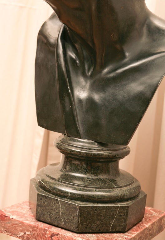 Italian Bronze bust on marble 2
