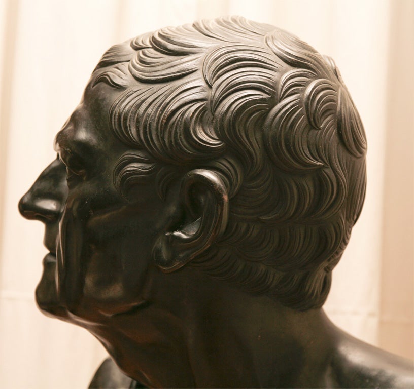 Italian Bronze bust on marble 3