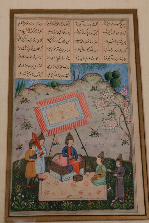 Islamic Illuminated Manuscript Pages In Good Condition For Sale In Hudson, NY