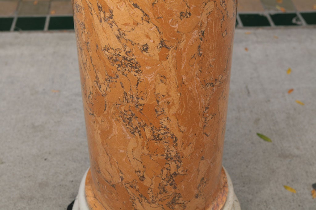 19th Century Italian Scagliola and Marble Pedestal In Good Condition For Sale In Hudson, NY