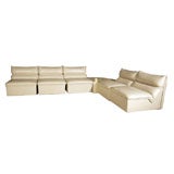 Used White Leather Sectional Sofa by Pace