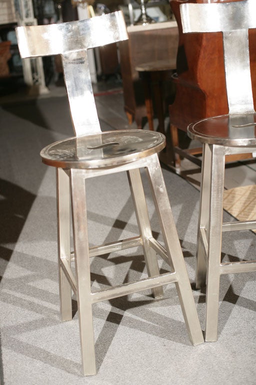 Two Sets of Steel Art Deco Style Bar Stools at 1stDibs art deco bar
