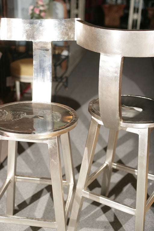 Two Sets of Steel Art Deco Style Bar Stools at 1stDibs art deco bar