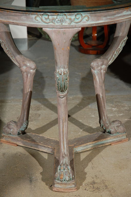 Wood Neoclassical Clawfoot Table