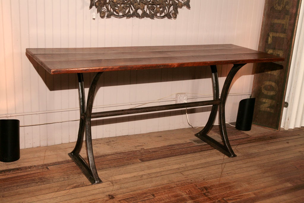 Wood Industrial Style Console Table