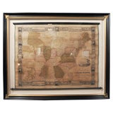 Antique Embellished Map by S. Bishop Munson (Framed)
