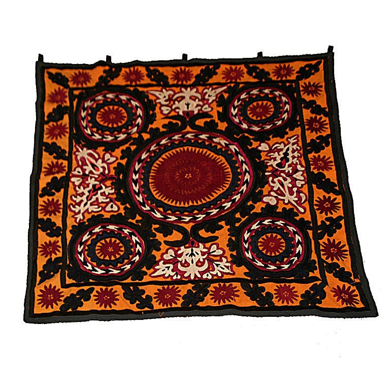 A Mid 20th Century Embroidered Suzani with Circular Designs