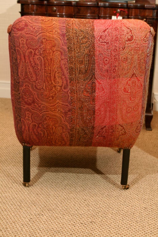 Wood A Pair of Napoleon III Chauffeuses with Paisley Upholstery