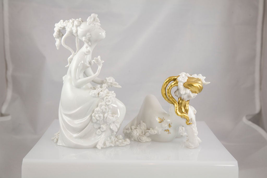 Pair of Porcelain Rosenthal Figures by Bjorn Wiinblad