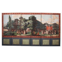 Dufour French Wallpaper Panel Screen, Circa 1815