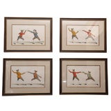 Used Set of Four Fencing Engravings